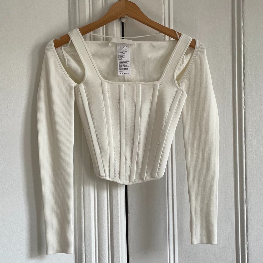 Dion Lee Pointelle Corset Top (white)